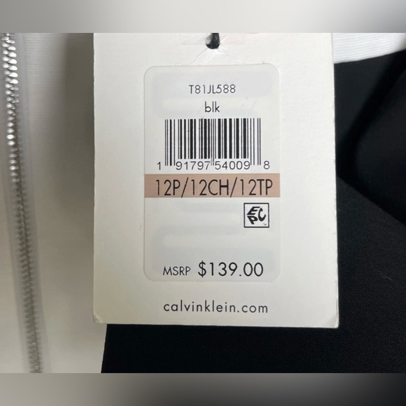 Calvin Klein NWT Black & White Suit Jacket Womens Size 12P - Picture 6 of 9
